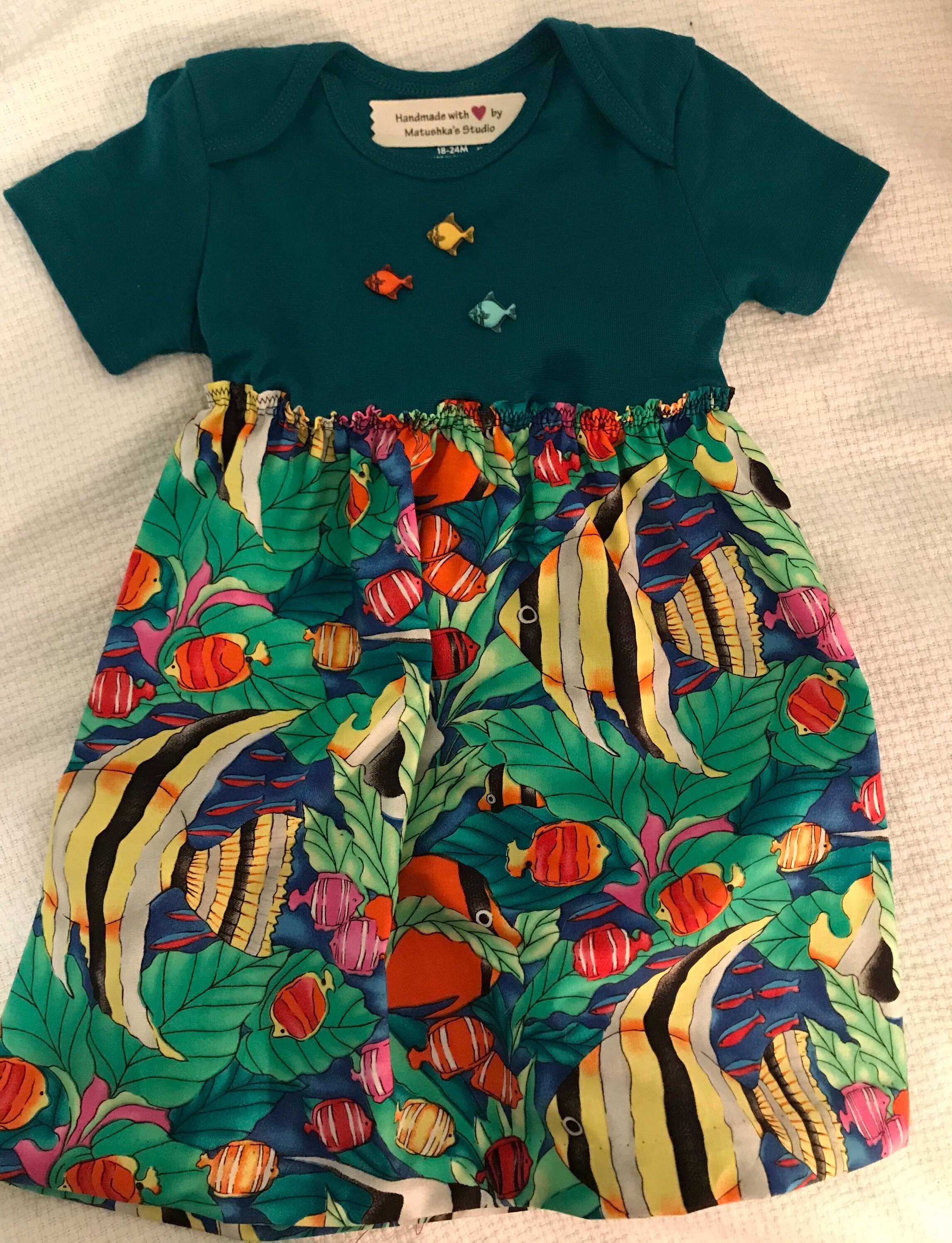 Tropical Fish Ocean Dress 18msize 2, Adorable Etsy UK