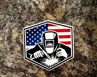 soldador de bandera estadounidense