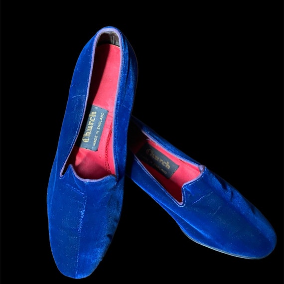 Vintage Style Blue Velvet Shoes UK 5 Etsy