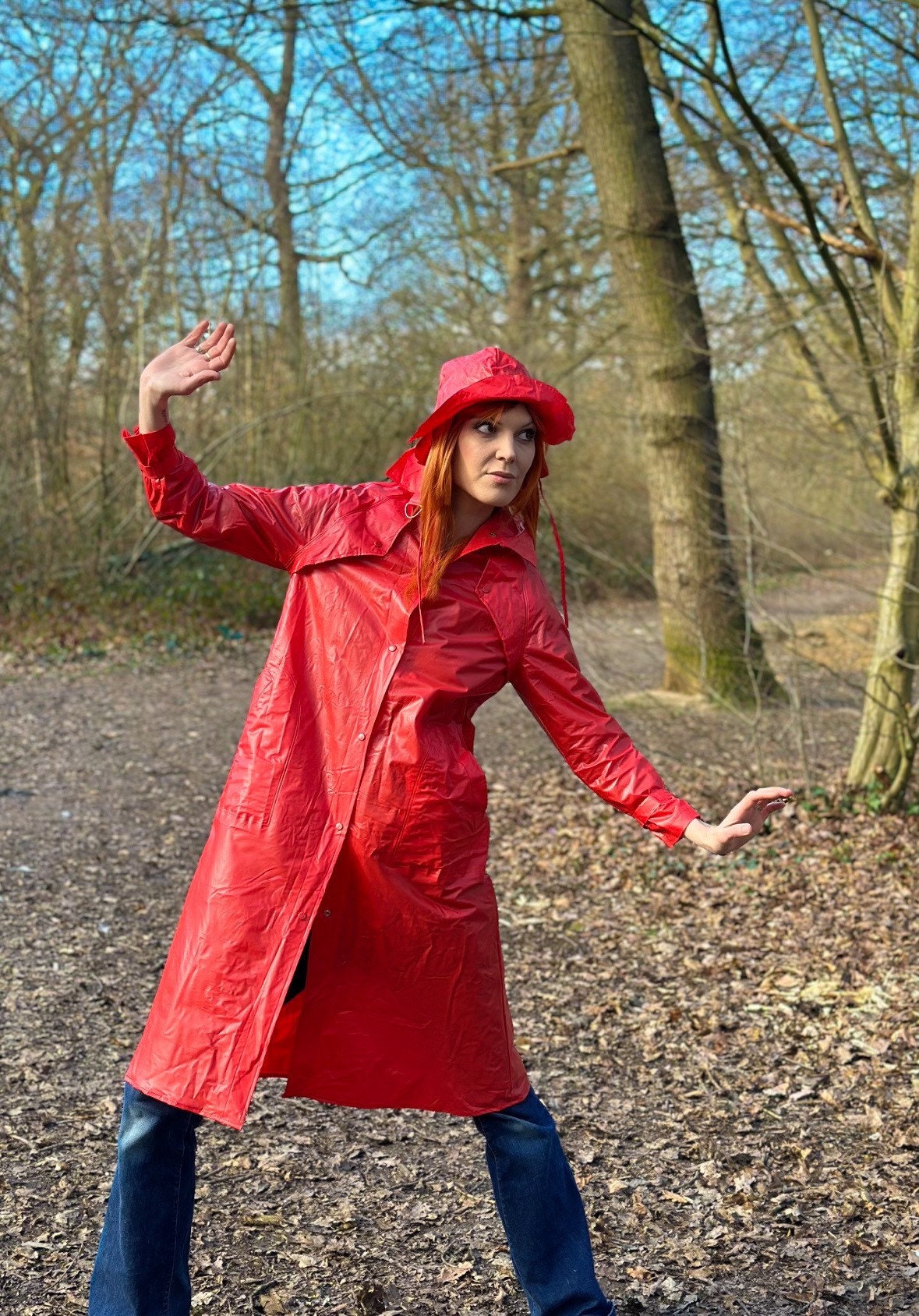 Original 1960s Red Raincoat With Matching Hat - Etsy Original 1960s Red Raincoat With Matching Hat - Etsy