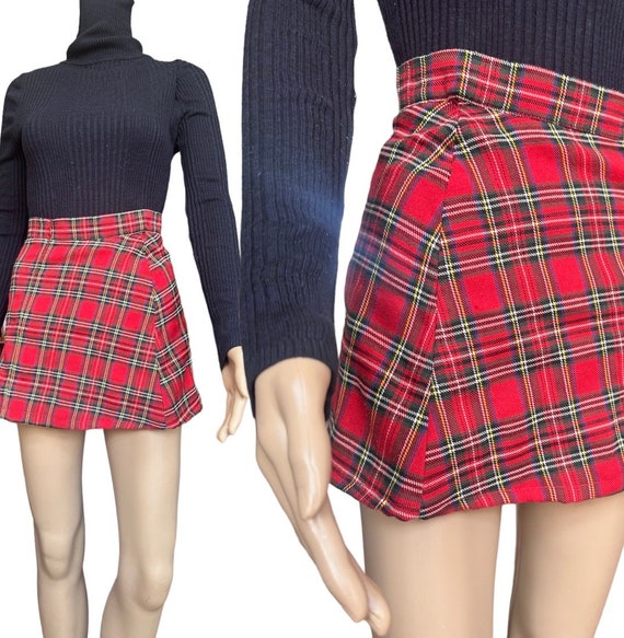 Gingham skirt red online