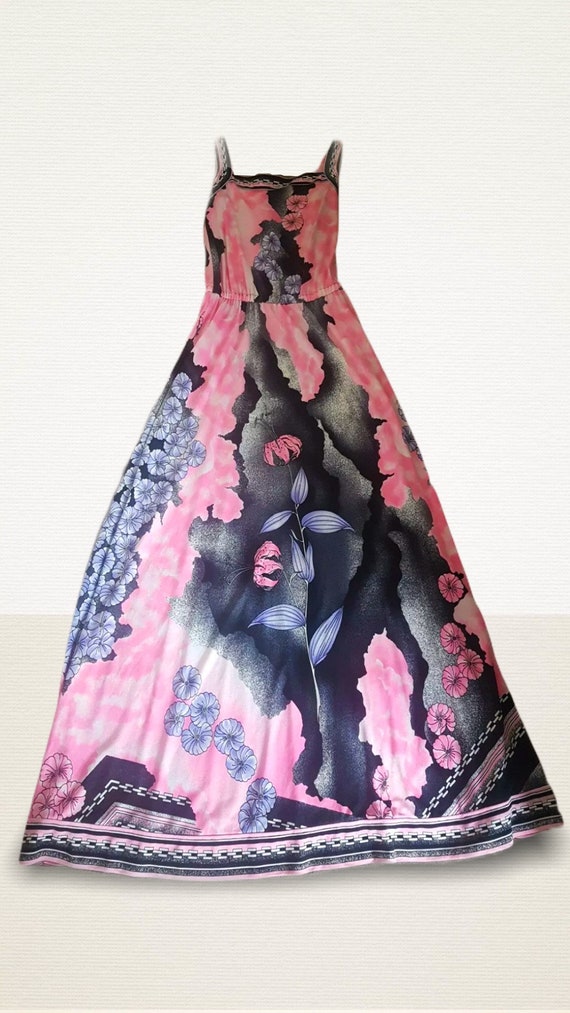 Original 70’s pink maxi dress - image 4