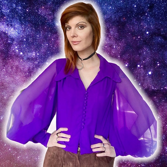 Original 70’s purple bishop sleeve blouse