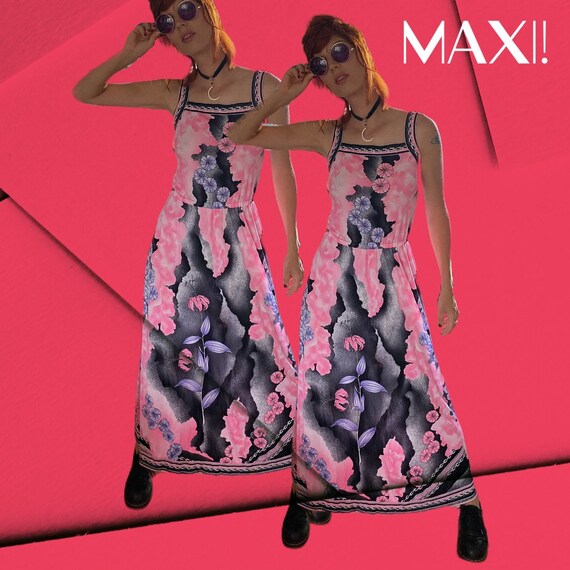 Original 70’s pink maxi dress - image 1