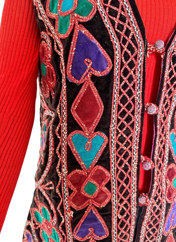 Velvet Afghani Waistcoat for Men – Golden Hand Embroidered Traditional Design main image 1