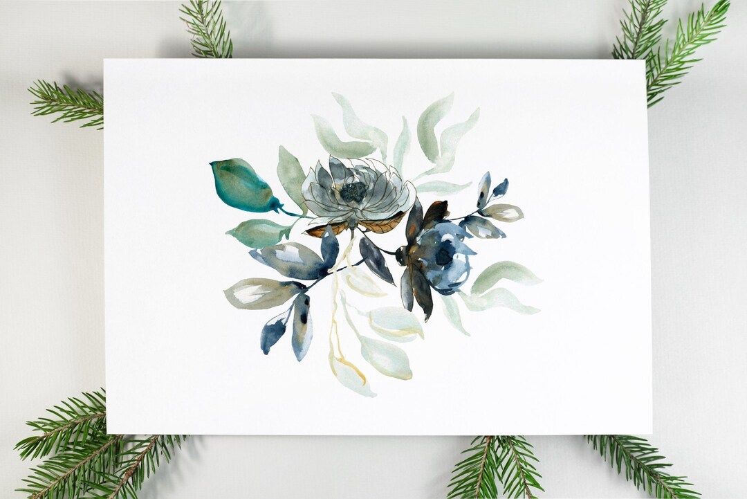 Winter Floral Notecards LIMITED TIME Set of Six Blank Notecards Winter ...