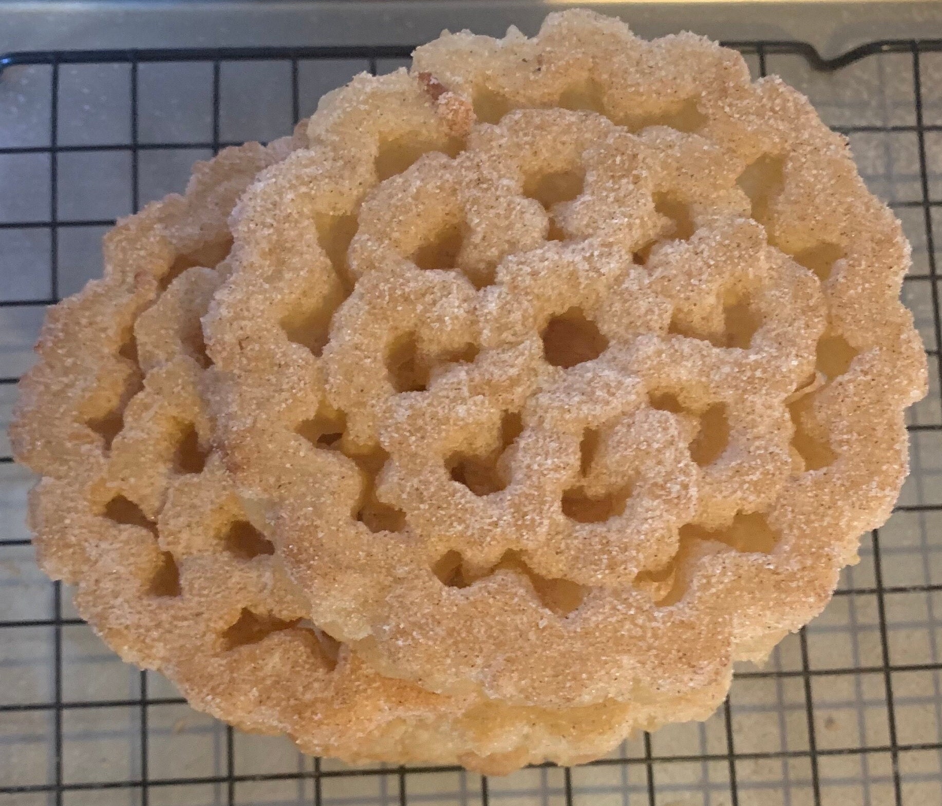 Rosette Fer Ensemble Maker Moule Avec Poignée Gaufre Timbale