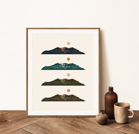 Mountain Art Minimalist Mountain Art Simple Mountain Art Etsy
