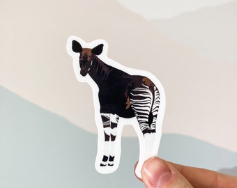 Okapi, Okapi sticker, animal sticker, 3" sticker, laptop sticker, planner sticker, waterbottle sticker, digital art sticker, popular sticker