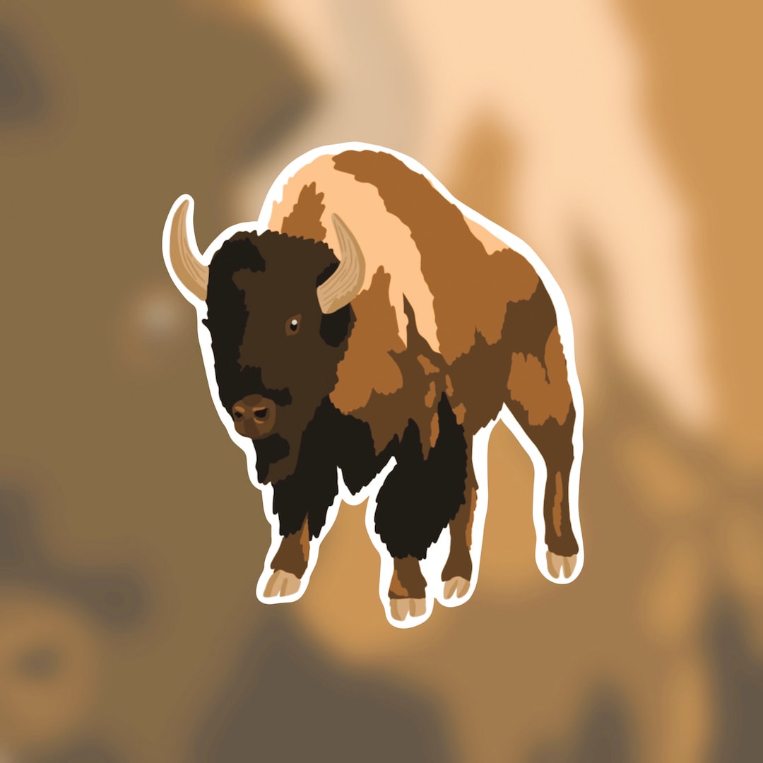 Bison, Bison Sticker, Animal Sticker, Buffalo, Laptop Sticker, Vinyl ...