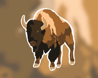 Bison, Bison sticker, animal sticker, buffalo, laptop sticker, vinyl sticker, water bottle sticker, Buffalo sticker, popular sticker, nature