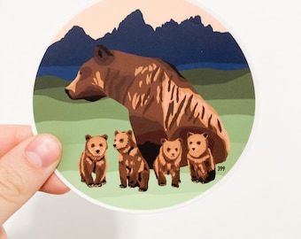 399 Sticker, Bear sticker, 399, animal sticker, laptop sticker, vinyl sticker, water bottle sticker, Grand Teton, popular sticker