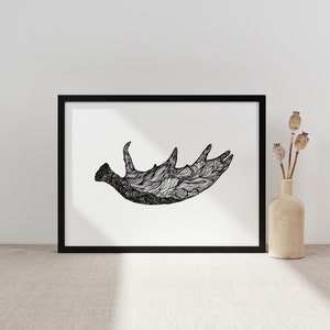 Antler, antler art print, art print, antler art, moose antler, moose, elk antler, elk, deer antler, deer, simple, line art, minimalist