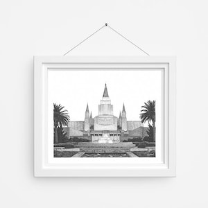 Oakland California Temple Scribble Art | LDS Home Decor