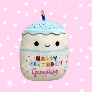 Personalized Birthday Cake Squishmallows Kiks 12" Custom Name Plush, Birthday Gift, Squishmallow Party, Unique Gift, Mallow Birthday