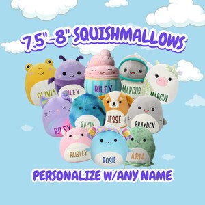 Personalized Squishmallows 7.5-8" Custom Name Plush, Birthday Gift, Anniversary, Easter, Graduation, Valentine's Day, Corporate Gift, Favors