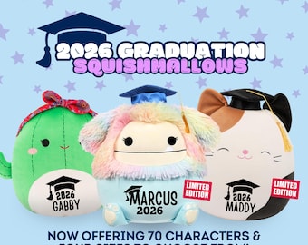Personalized Graduation Squishmallows Class of 2026 - Plush Gift with Name & Year – Pre-K, High School or College Graduation Gift