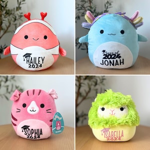 Squishmallows personnalisés pour la promotion 2024, peluche avec prénom personnalisé avec l'année, cadeau de remise des diplômes pour elle, pour lui, pour l'université, le lycée image 10