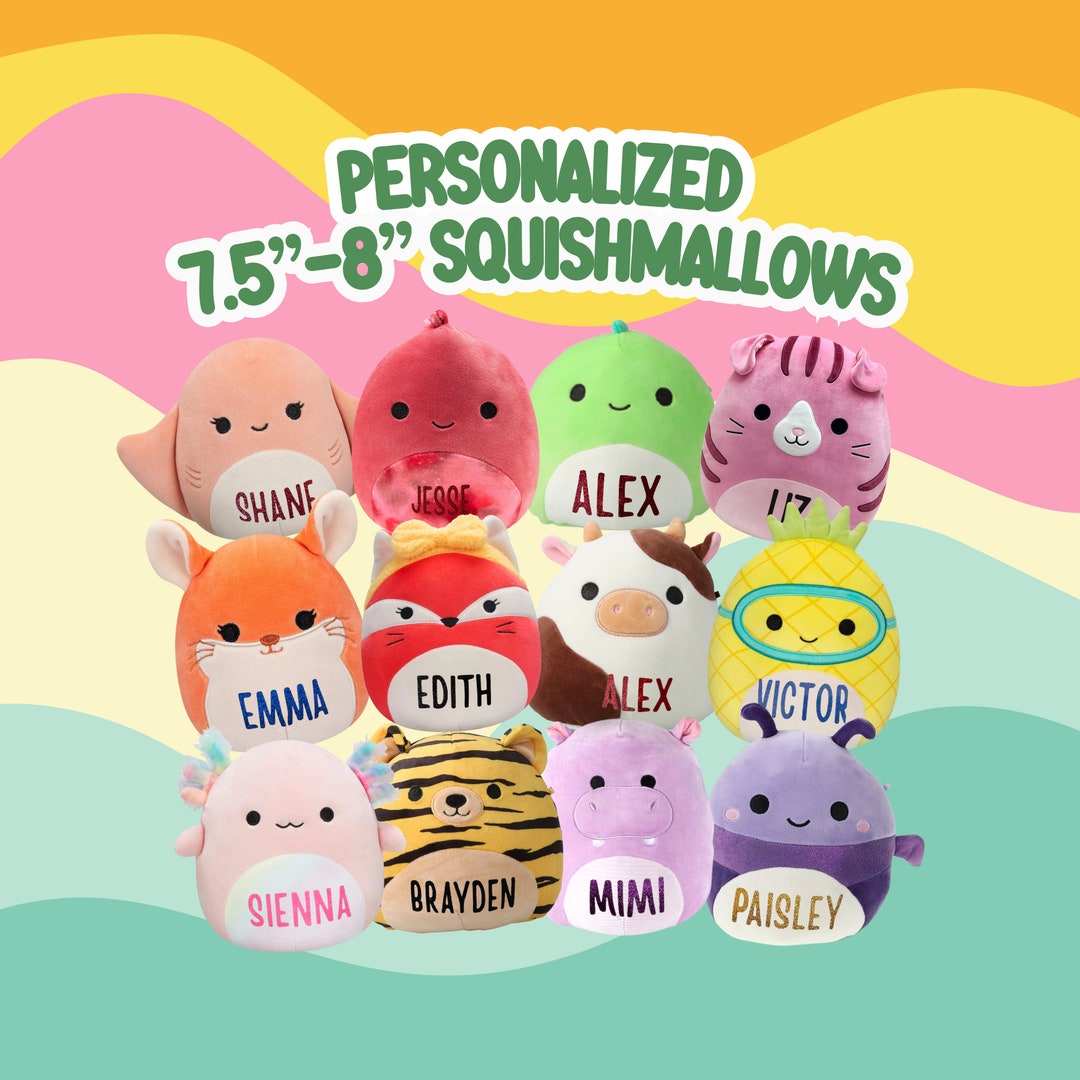 Personalized Squishmallows 7.5 & 8 Custom Name Plush, Birthday Gift