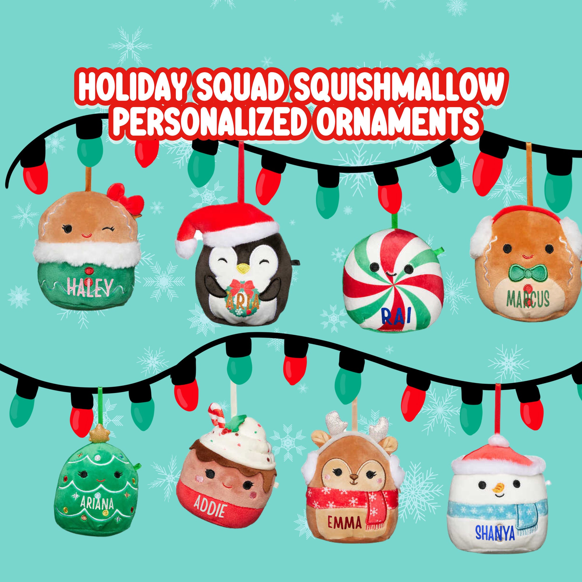 Personalized Squishmallows® Ornaments - A. Winston