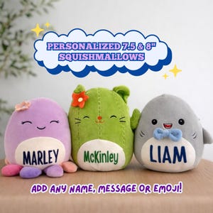 Personalized 7.5–8" Squishmallows with Custom Name – Birthday, Graduation, Easter, Valentine’s, Anniversary, Party Favors, or Corporate Gift