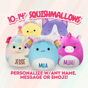 Personalized Squishmallows 10-14 Inch Custom Name Plush, Birthday Gift, Anniversary, Graduation, Valentine's, Corporate Gift, Easter Plush