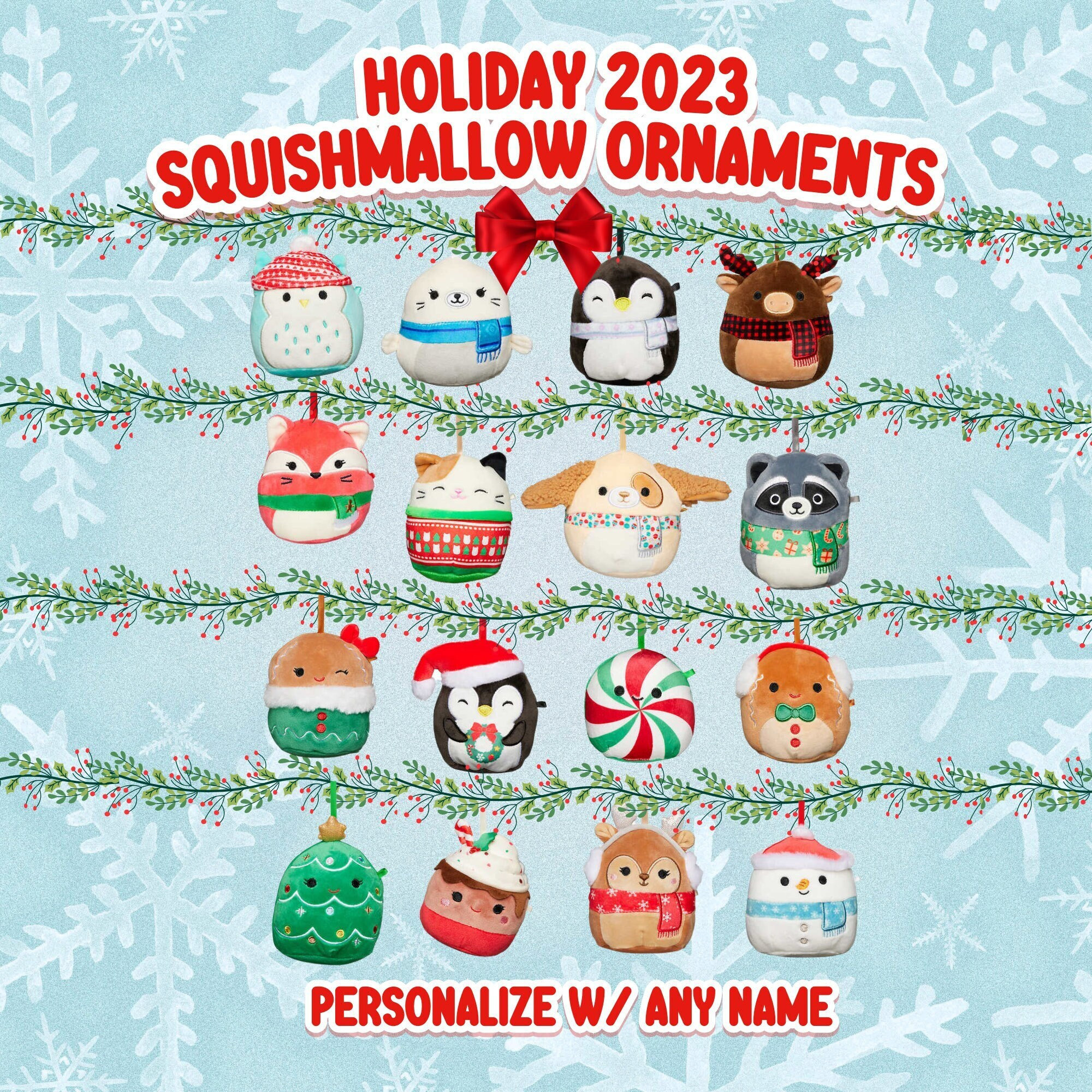 NEW! Custom Squishmas Themed Advent Calendar - 12 Squishmallow Advent  Surprises - Free Shipping!