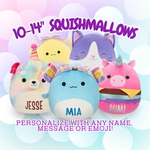 Personalized 10-14" Squishmallows with Custom Name – Gift for Birthday, Graduation, Anniversary, Valentine’s, Easter or Corporate Events