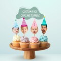 Custom Face Cupcake Toppers for Birthdays – Personalized Photo Party Decor, Head Cutouts for Birthdays, Milestones & Special Events