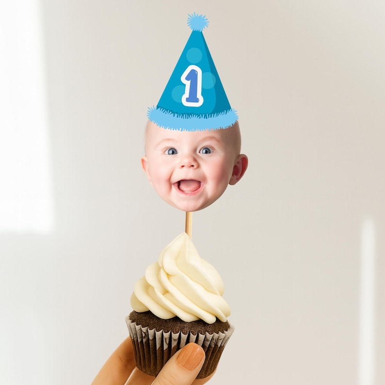 Custom Face Cupcake Toppers for Birthdays – Personalized Photo Party Decor, Head Cutouts for Birthdays, Milestones & Special Events