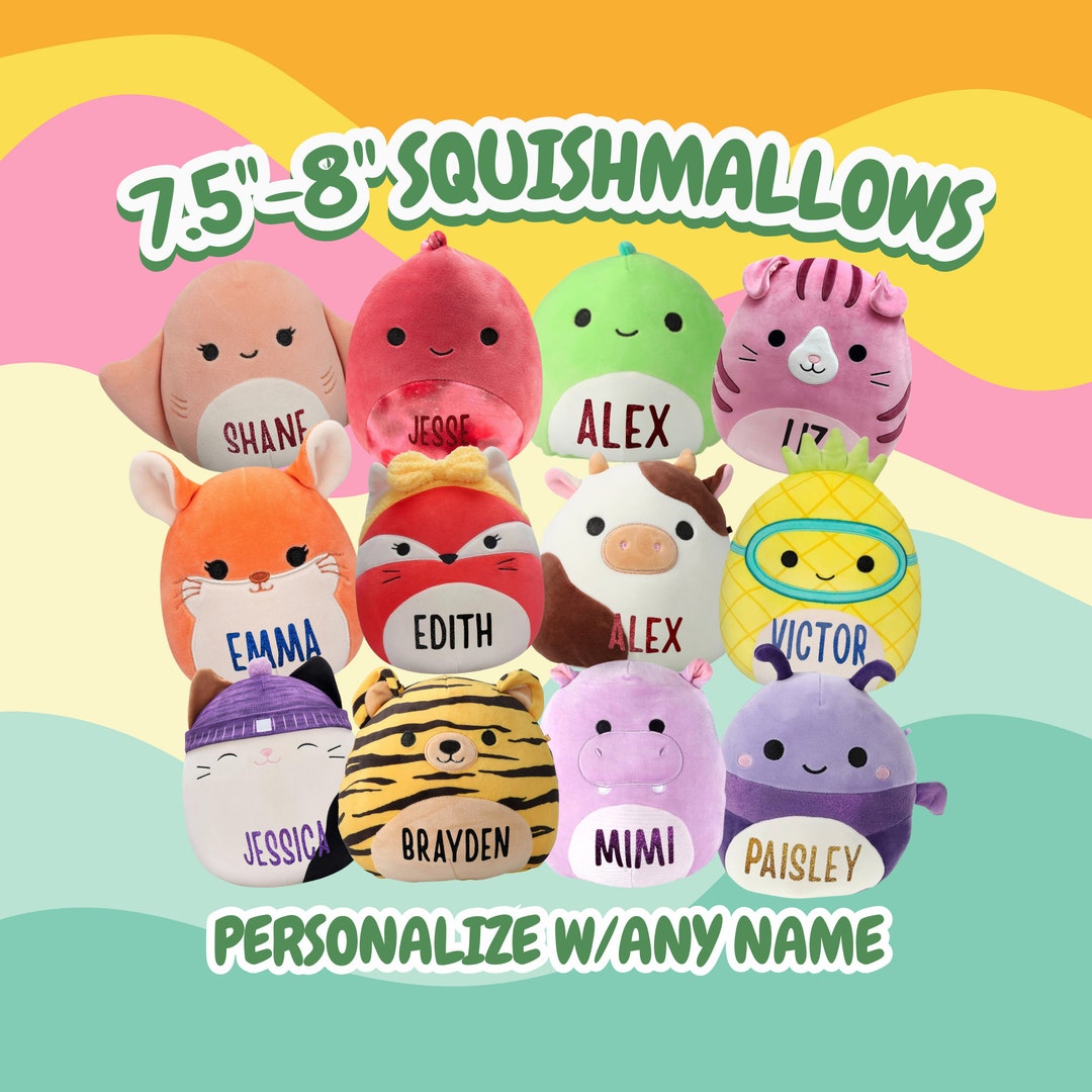 Personalized Squishmallows 7.5 & 8 Custom Name Plush, Birthday Gift