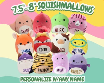 Personalized Squishmallows 7.5" & 8" Custom Name Plush, Birthday Gift, Anniversary, Easter, Graduation, Valentine's, Corporate Gift, HOCO