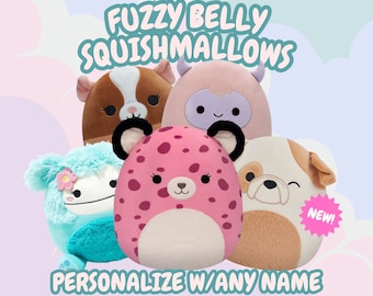 Personalized Squishmallows Fuzzy Belly Custom Name Plush, Birthday Gift, Anniversary, Christmas, HOCO, Graduation, Valentines, Easter Plush