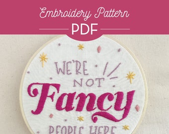 Fancy People Embroidery PDF - Beginner, DIY, Gift, Crafts, Stitched, Downloadable