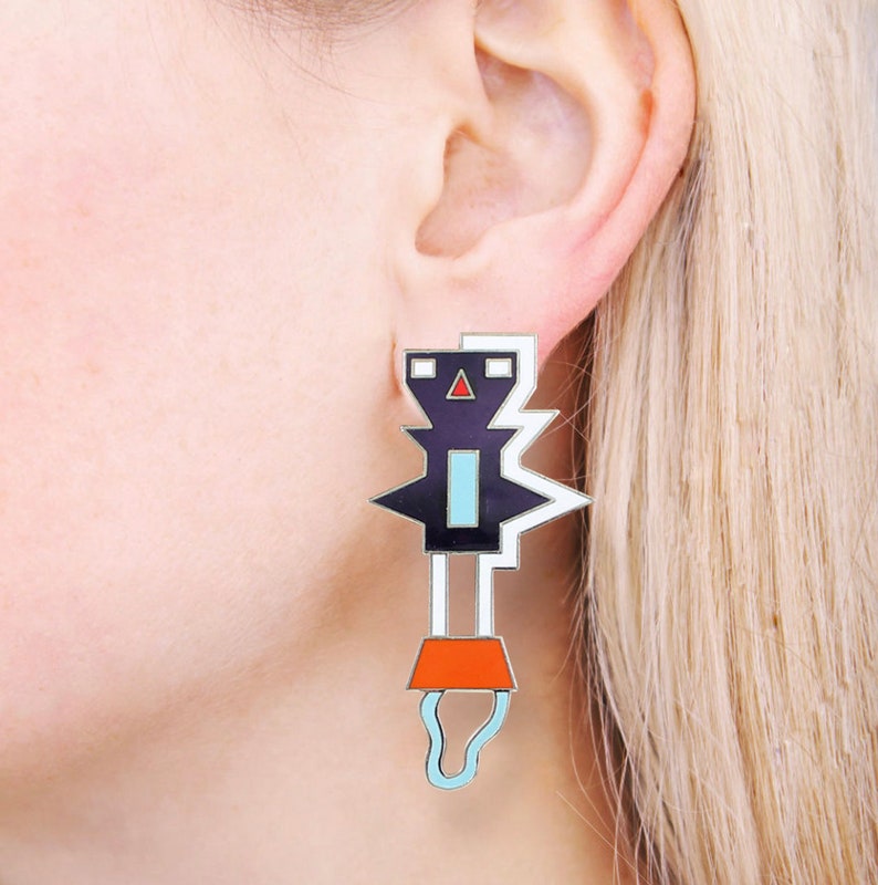 MEMPHIS Designer Nathalie Du Pasquier Ninib Earrings by ACME Studio VINTAGE