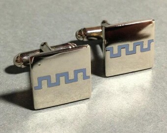 Gemelos esmaltados "Aztec Square" de ACME Studio, diseño vintage del arquitecto MICHAEL GRAVES