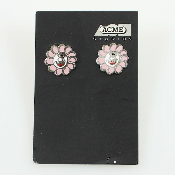 Vintage KENNY SCHWRF "Miss Daisy" Enamel Earrings… - image 1