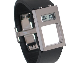 ACME Studio "Finestra Brushed" Quartz Digital Wrist Watch by ADRIAN OLABUENAGA New