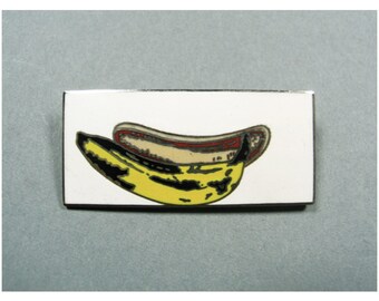 Vintage ANDY WARHOL "Banana" Enamel Brooch Pin by ACME Studio