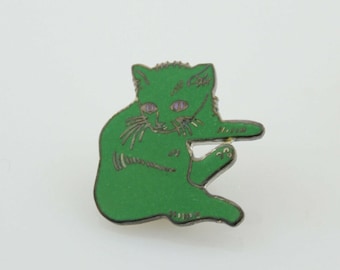 Vintage ANDY WARHOL "Cat" Enamel Brooch Pin by ACME Studio New