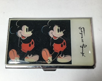 Estuche para tarjetas de visita vintage de ACME Studio Andy Warhol "Double Mickey" de Disney