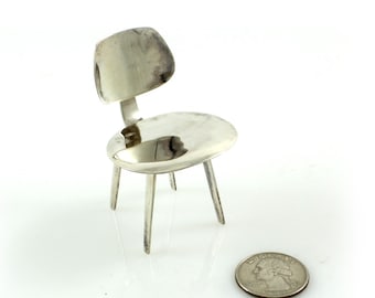 Vintage ACME Studio Charles & Ray Eames Sterling Silver Mini "DCW" Chair NEW