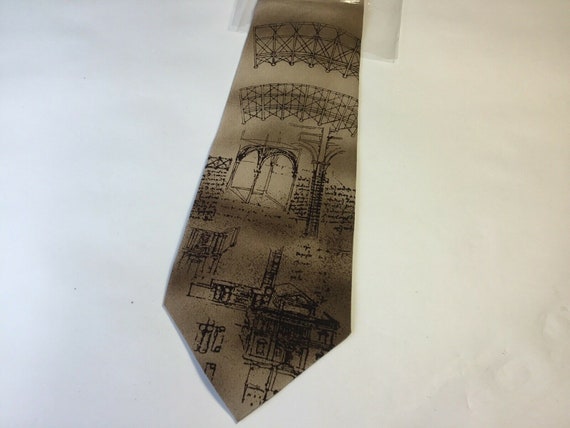 Vintage ACME Studio “Da Vinci” 100% Silk Tie NEW - image 1