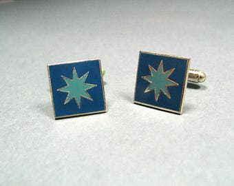 Gemelos vintage de esmalte con la inscripción "Star" de ACME Studio, obra del arquitecto MICHAEL GRAVES