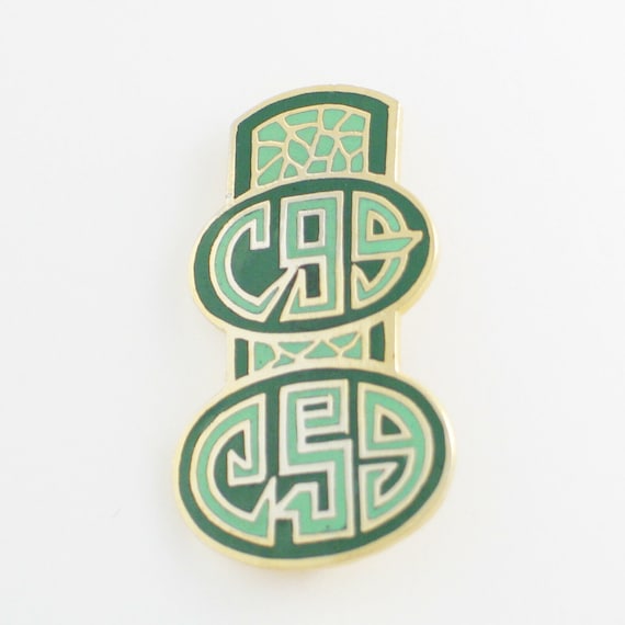 1930's  Art Deco Style Cloisonne Enamel Brooch Pin - image 1