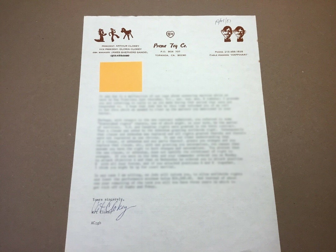 Geurloos gebruik gemakkelijk Art Clokey Written and Signed Letter by Gumbys Creator RARE - Etsy België Geurloos gebruik gemakkelijk Art Clokey Written and Signed Letter by Gumbys Creator RARE - Etsy België