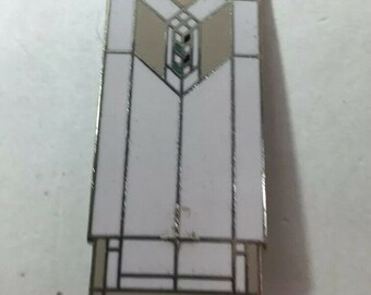 Frank Lloyd Wright "Richards House" Hand Made Enamel Brooch Lapel Pin Vintage