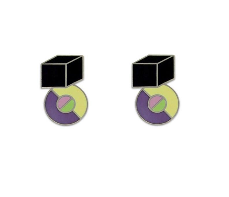 Earrings by ACME Studio VINTAGE MEMPHIS Designer Peter Shire A.Y.Y