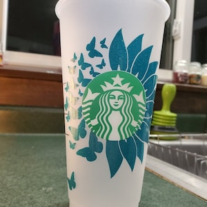 Starbucks Cup-Flower and Butterflies