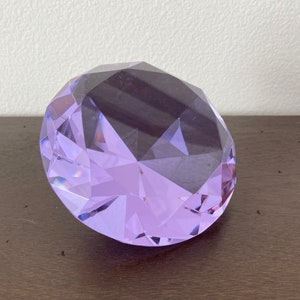 Purple Round Diamond Glass Sculpture